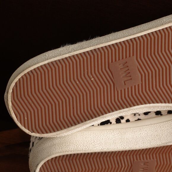 Madewell Sneakers Womens SZ 8.5 BLK White Sidewalk Low Calf Hair Splatter Shoes - Picture 9 of 12